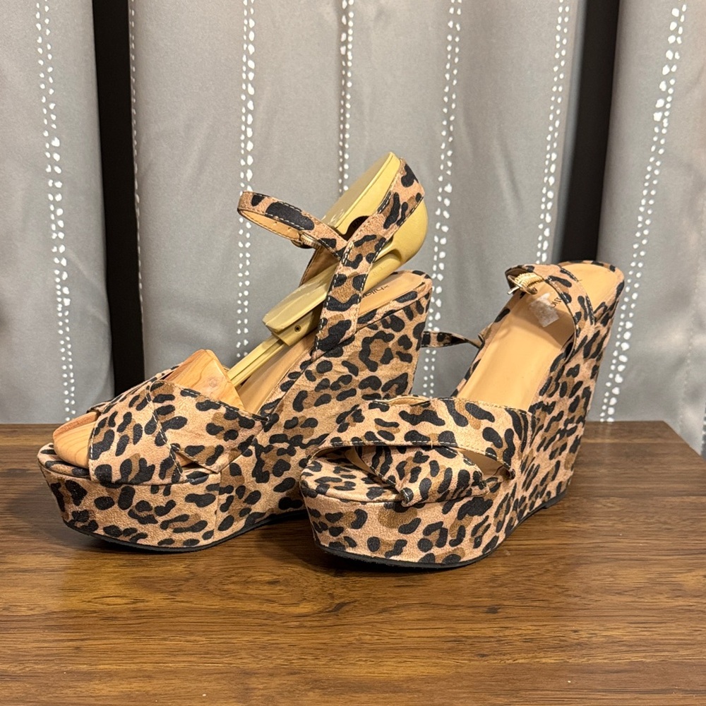 Xhilaration Animal Print Wedge Sandals